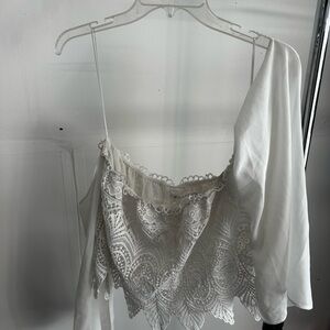 White Lace Off-Shoulder Top